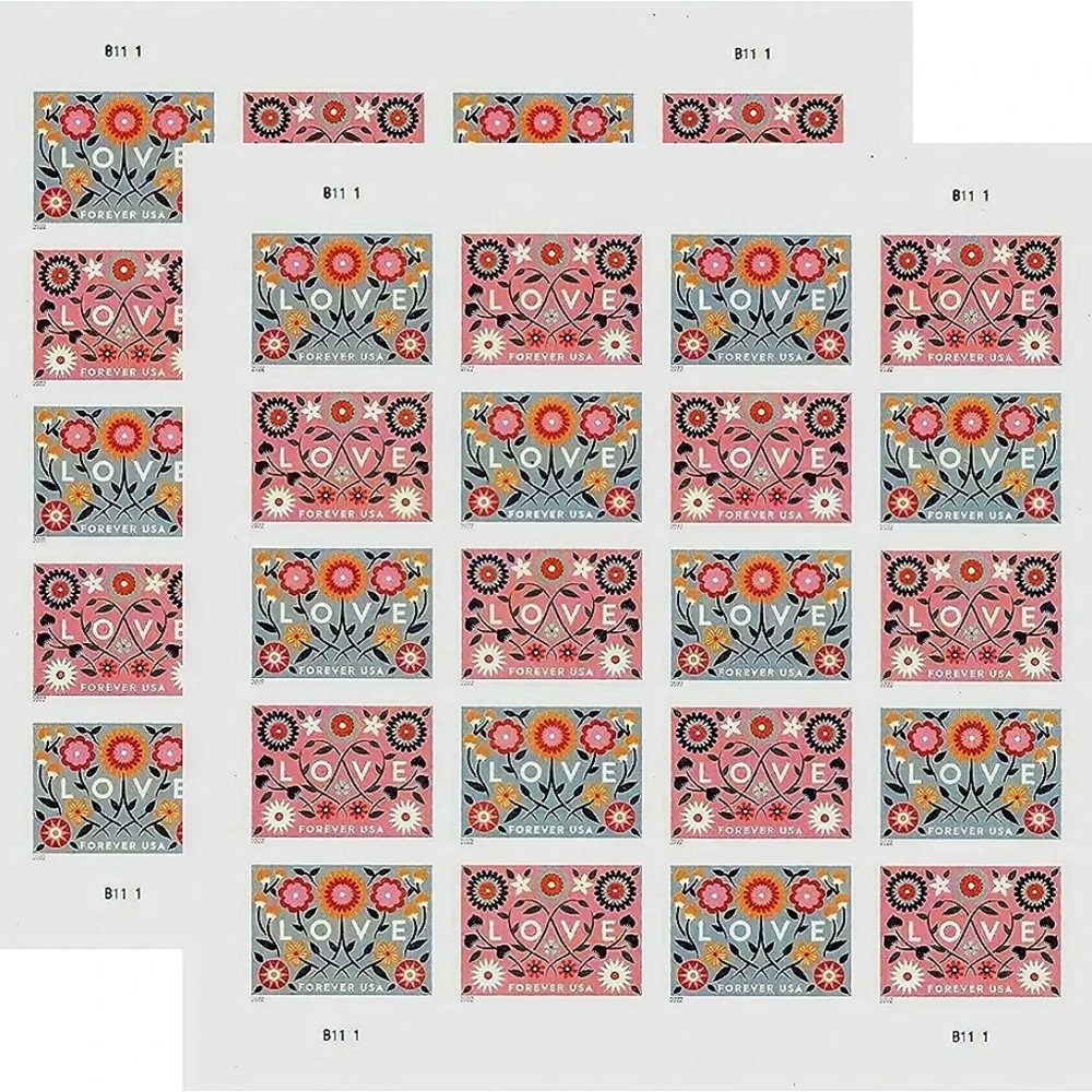 100 Love 2022 Forever‎ Postage Stamps USPS Valentines Wedding Party Invitations